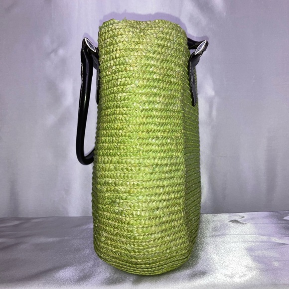 GREEN WOVEN STRAW FABRIC HANDBAG - Picture 4 of 9